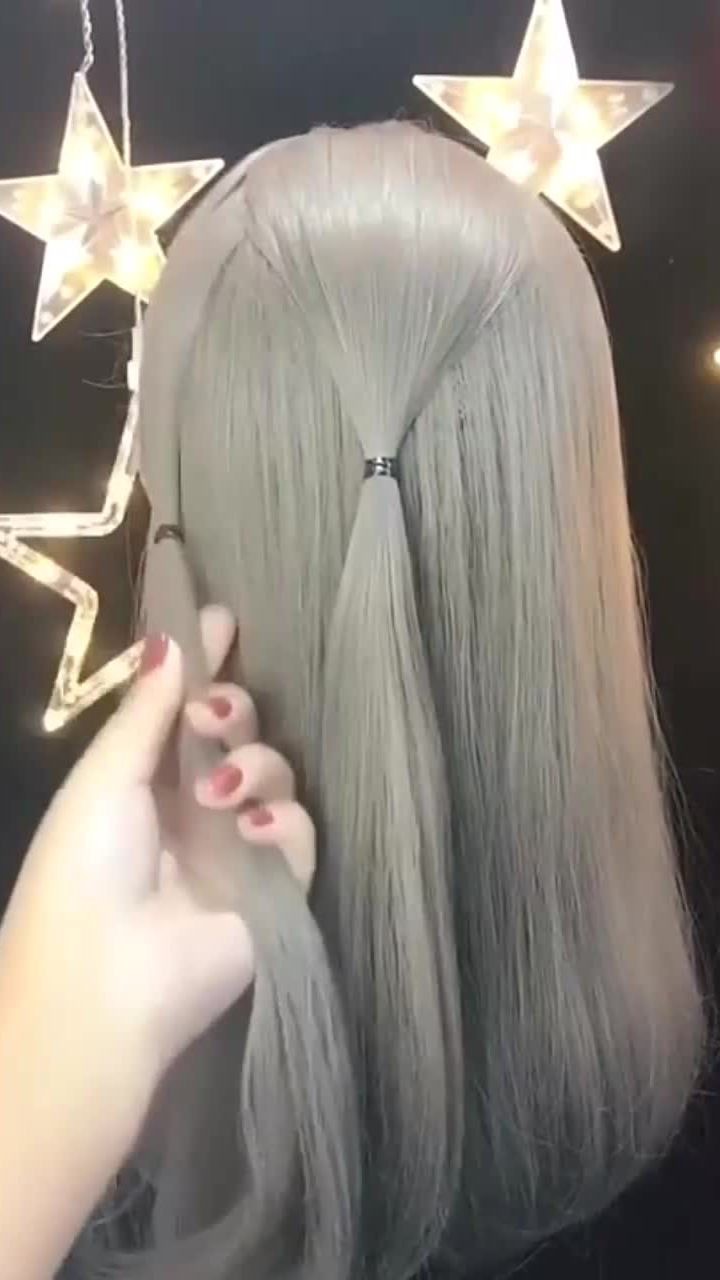 简单实用的学生高马尾编发发型好看又显清新1分钟就能搞好