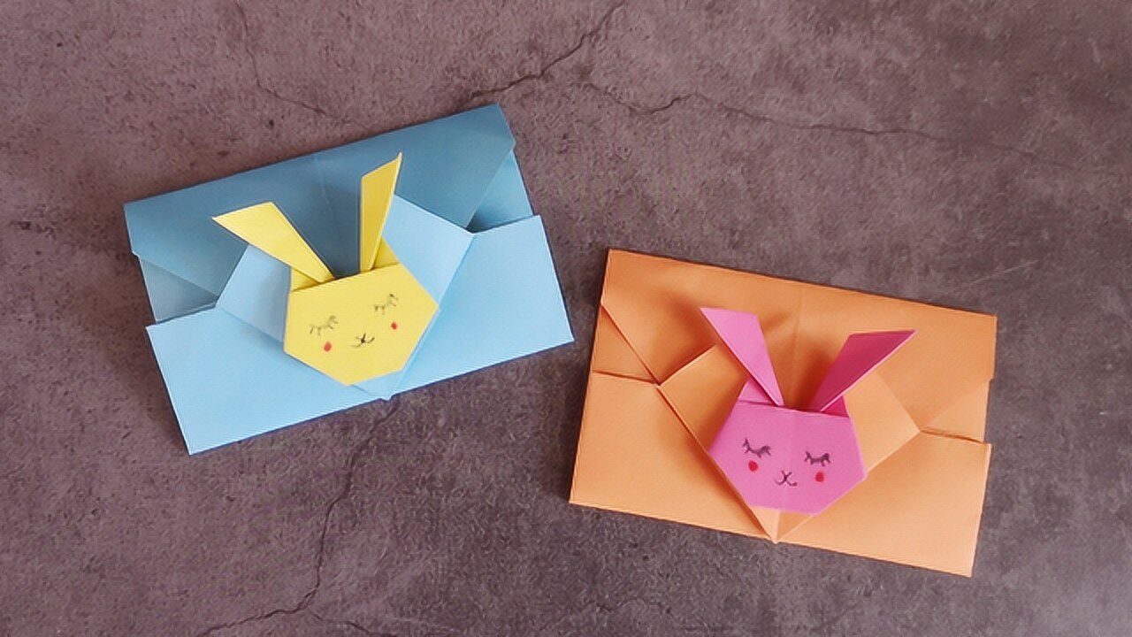 简单可爱的小兔子信封折纸1张纸搞定儿童手工折纸diy