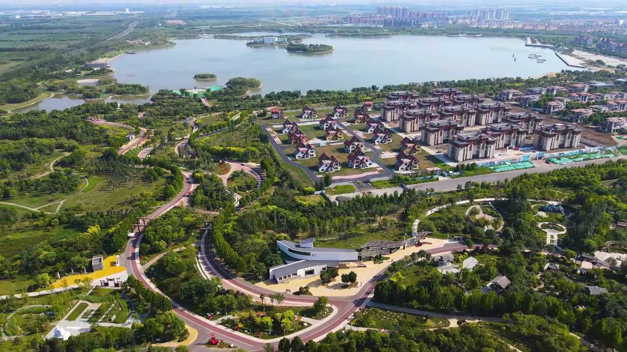 航拍南湖绿博园