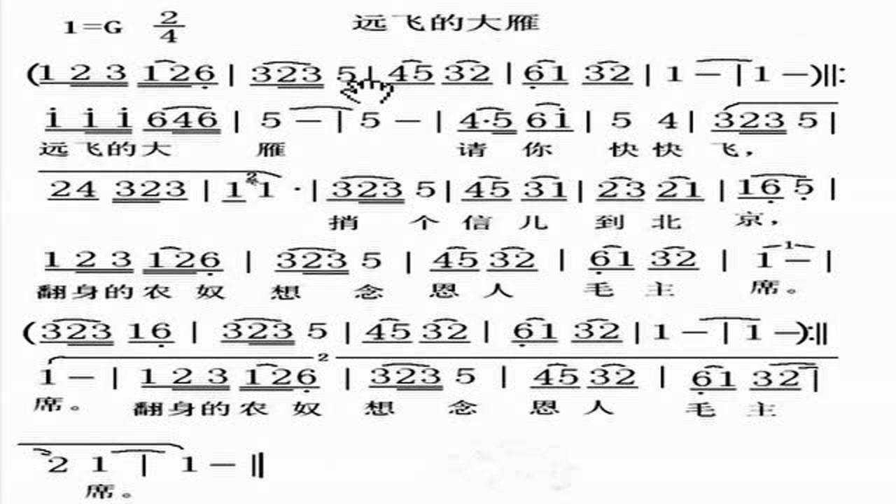简谱视唱远飞的大雁逐句讲解领唱带你轻松学唱谱