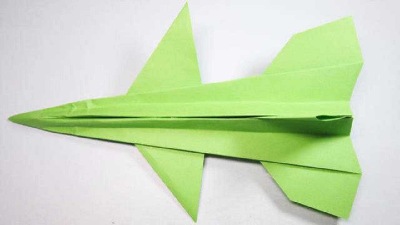 纸艺手工折纸f16战斗机,简单又霸气的纸飞机折法视频