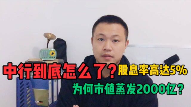 中国银行到底怎么了?股息率高达5%,为何市值蒸发了2000亿?