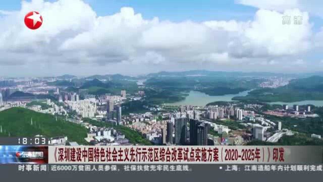 《深圳建设中国特色社会主义先行示范区综合改革试点实施方案(20202025年)》印发