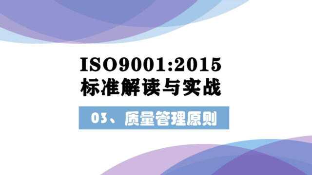 ISO9001视频标准解读与实战9001培训课程:质量管理原则