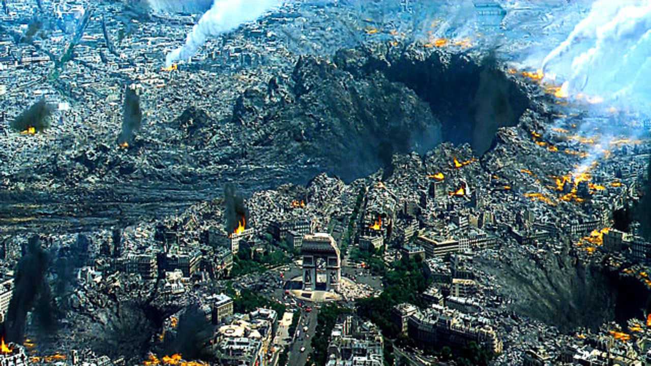 灾难片陨石群袭击地球威力堪比核爆炸瞬间摧毁一座城市