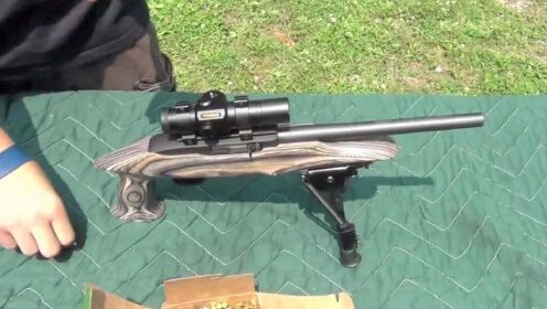 超短型鲁格点22小口径步枪,靶场射击目标 小看它的威力你就错了