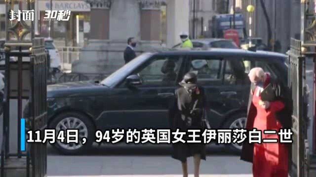 纪念一战阵亡无名战士,英国女王首次戴口罩亮相