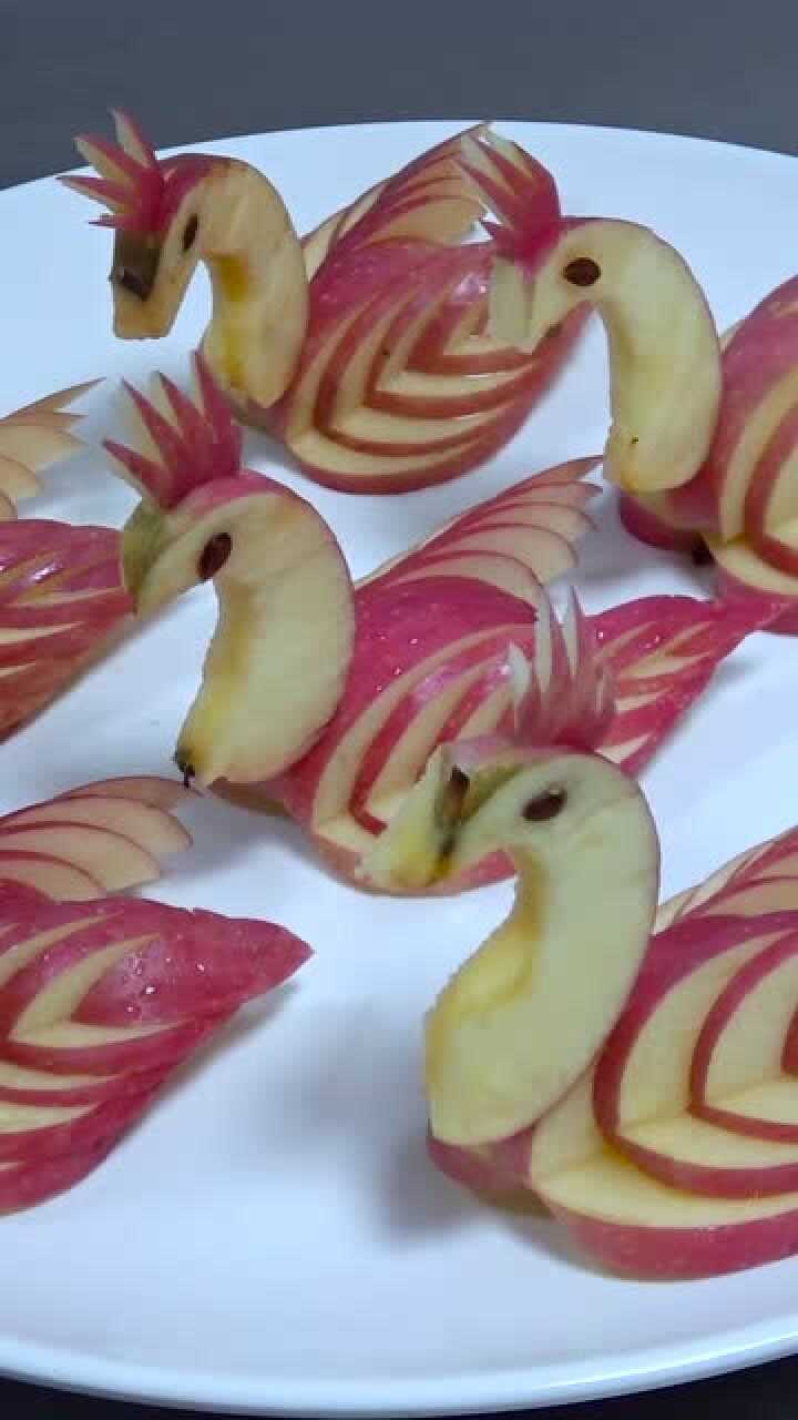 苹果切天鹅教程,一看就会.