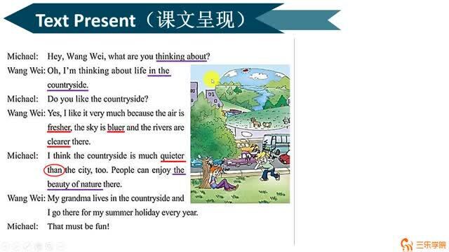 仁爱版初中英语八年级上册同步课堂:在乡村,用英语怎么说