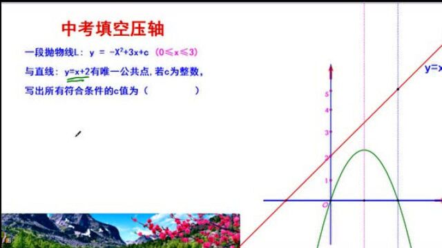 二次函数压轴填空:文字越少,难度越大,平移操作中观察是关键