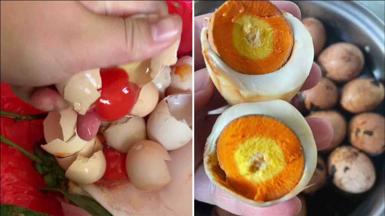 女子线上商店购买鸡蛋煮熟发现蛋黄有三种颜色