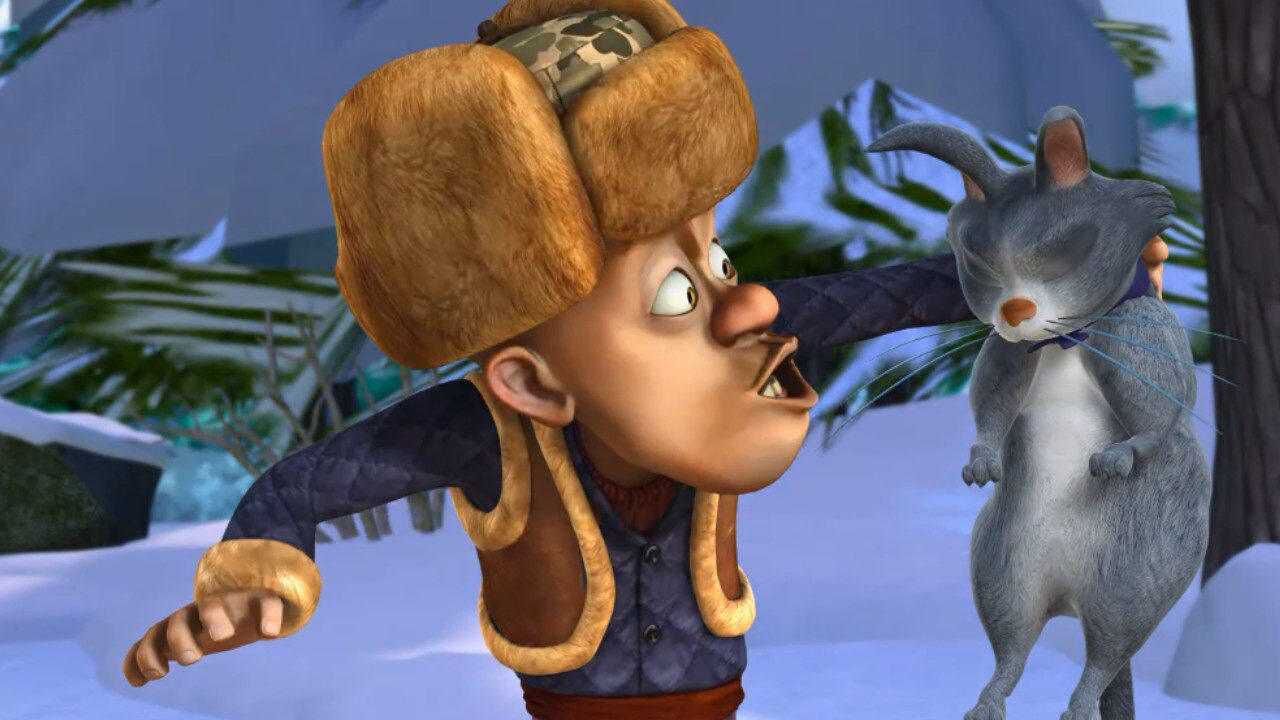 熊出没:光头强被熊大熊二追着围树跑,肥波还能睡大觉_腾讯视频