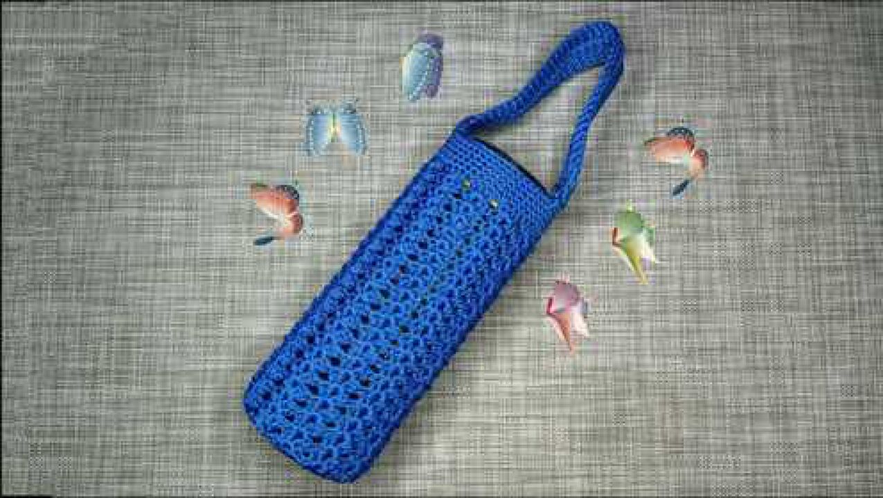 红姐水草花水杯套钩织教程