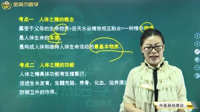 中医基础理论学:精、气、血、津液、神,人体之精的概念,人体之精的功能.