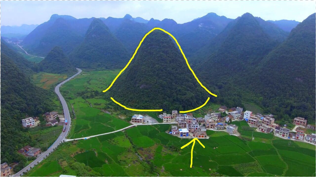 中间一个金形山少有的大气势富贵无边的风水宝地