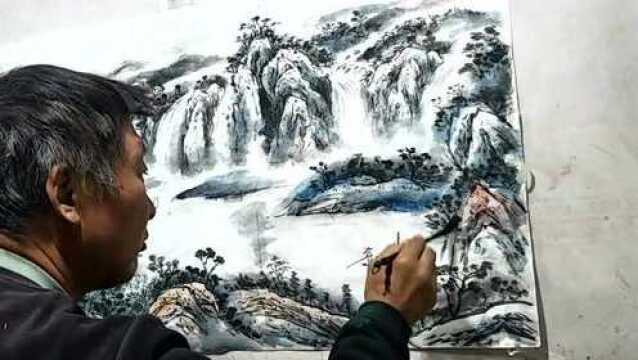 这幅山水画太有意境了,一般画家做不到