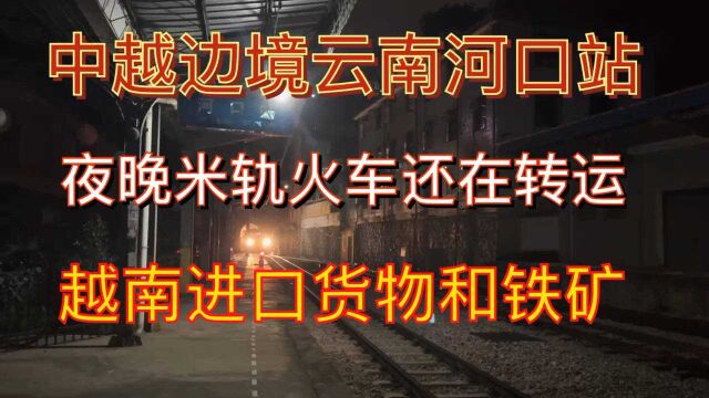 实拍,中越边境云南河口站,中越国际贸易未受疫情影响,夜晚好繁忙