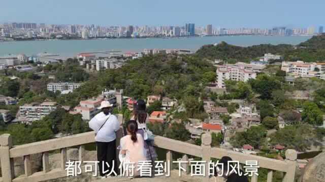 登上礐石风景区最高峰,俯瞰汕头市区全景,春天来了 鸟语花香!