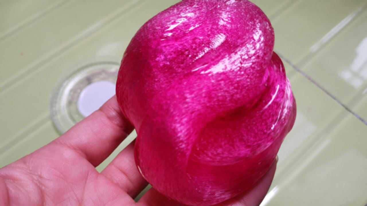 粉红色无硼砂水晶泥摆白羊座造型漂亮极了拉伸性不错好玩