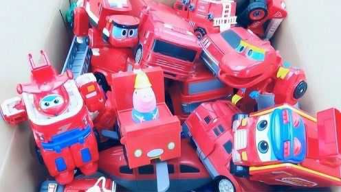 儿童磁力消防车玩具集合，有变形金刚帮帮龙和百变校巴玩具车