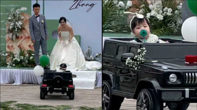 7个月大萌娃吸奶嘴“开大G”给新人送婚戒,倒车技术惊奇,太治愈