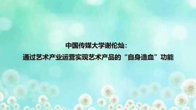 中国传媒大学谢伦灿:通过艺术产业运营实现艺术产品的“自身造血”功能