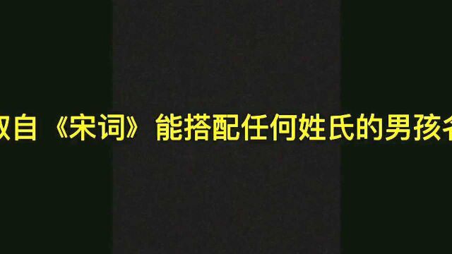 取自《宋词》,能搭配任何姓氏的男孩名字,别再让自己家的孩子跟别人重名了!