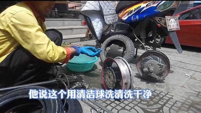 电动车换真空胎打过补胎液要不要清理?听听修理工给你的建议,