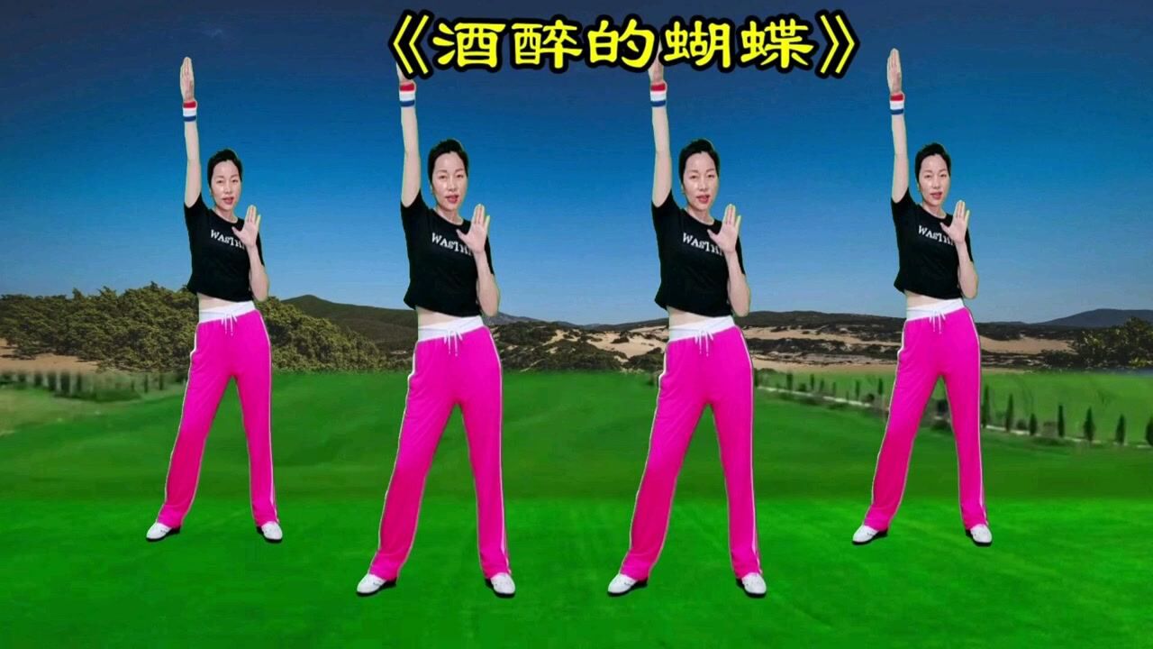 中老年dj健身操《酒醉的蝴蝶》旋律优美好听,简单好看又好学