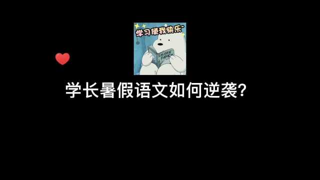 你跟我说暑假语文不能逆袭?怎么可能