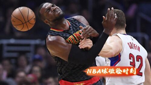 nba球砸脸时刻,波神被砸出表情包,乐福中球jr立马心肺复苏,哈登才是最