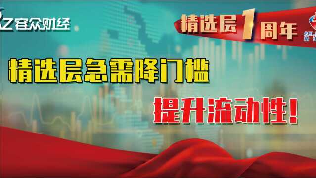 精选层一周年,急需降门槛,提升流动性