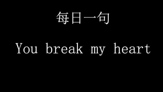 134.每日一句You break my heart.你伤了我的心