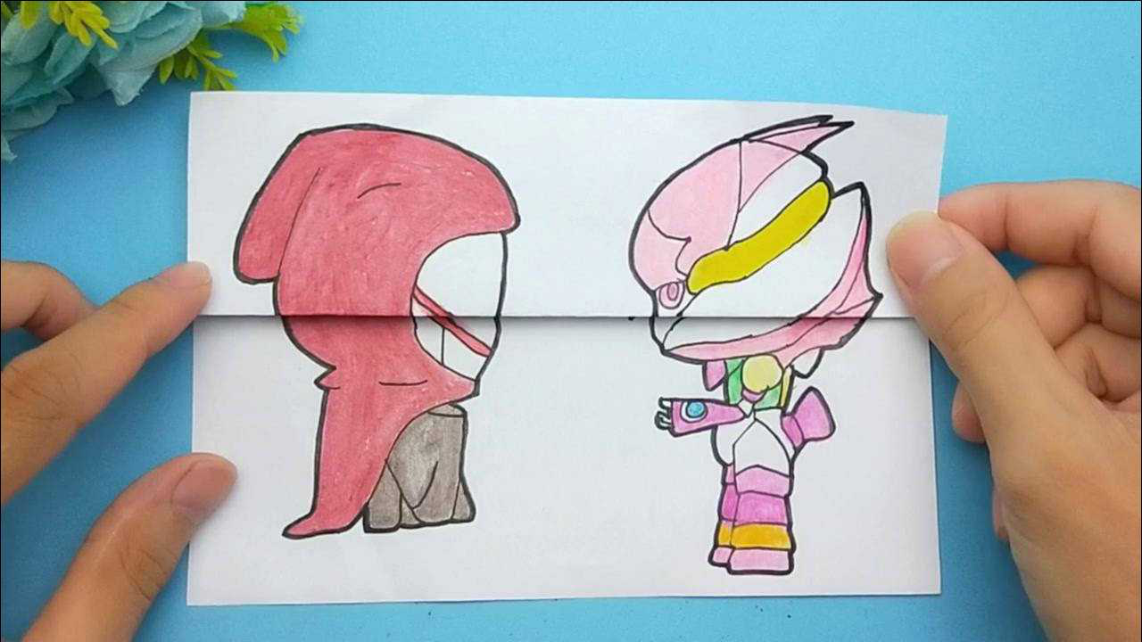 一幅决战次时代影子和美羊羊卡通画,它们母女面对面,拉开更有趣