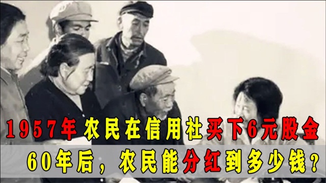 1957年,一老农在信用社买下6元股金,60年后他能分红到多少钱?