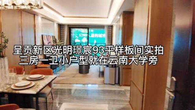 昆明呈贡大学城光明景宸小户型实拍,93平三房设计来看看!