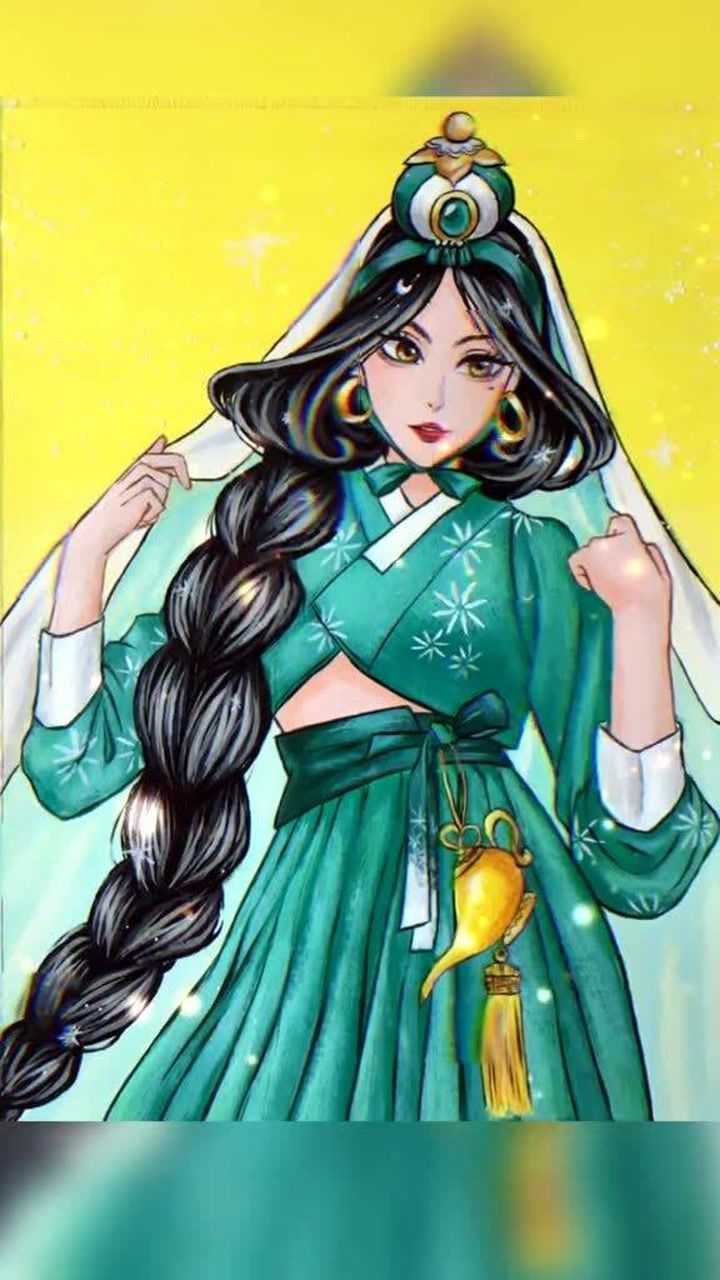这是阿拉丁神灯里的女主角:茉莉公主,你喜欢这种画风吗?_腾讯视频