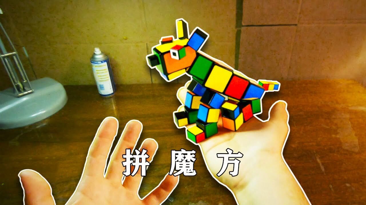 小伙魔方技术高超,还能拼出小狗,但却不能将它复原_高清1080P在线观看平台_腾讯视频