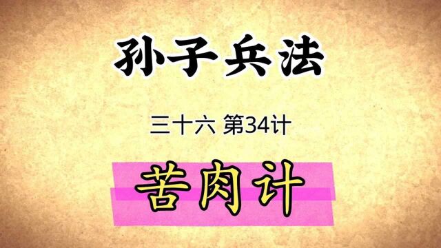 孙子兵法与三十六计启示:第34计苦肉计原文精读国学经典传统文化