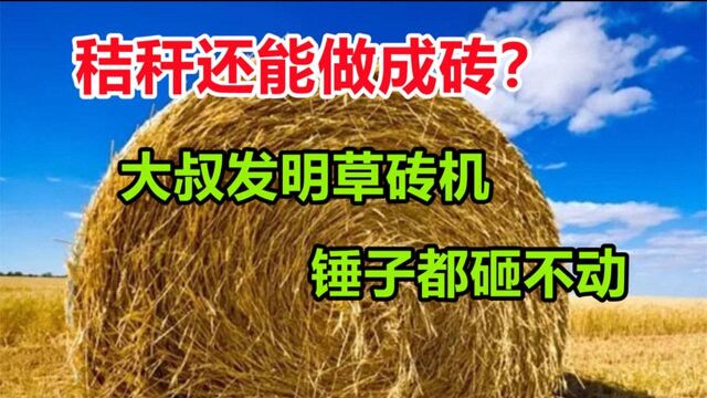 秸秆还能做成砖?牛人发明“草砖机”,秸秆3秒可变废为宝