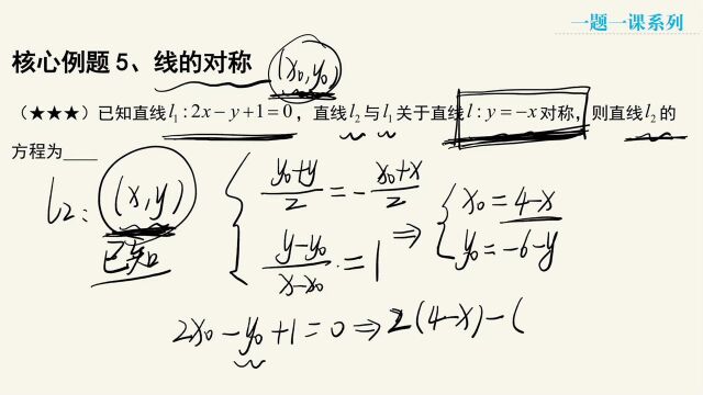 2.3直线的交点坐标与距离公式 核心例题5、线的对称