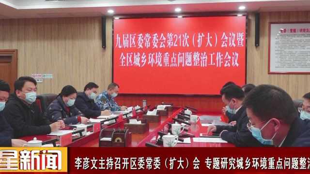 李彦文主持召开区委常委(扩大)会 专题研究城乡环境重点问题整治工作