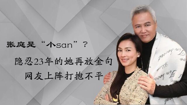 张庭是“小san”?隐忍23年的她再放金句,网友上阵打抱不平!