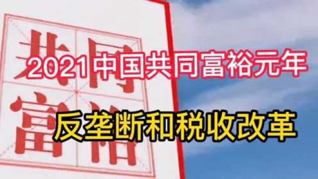 2021中国共同富裕元年:反垄断和税收改革,让共同富裕不再是口号