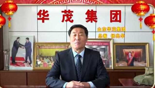 山东华茂集团总裁杨兆华向全县人民拜年