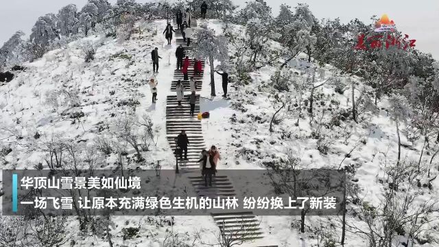 华顶雪景美如画,仿佛人间仙境