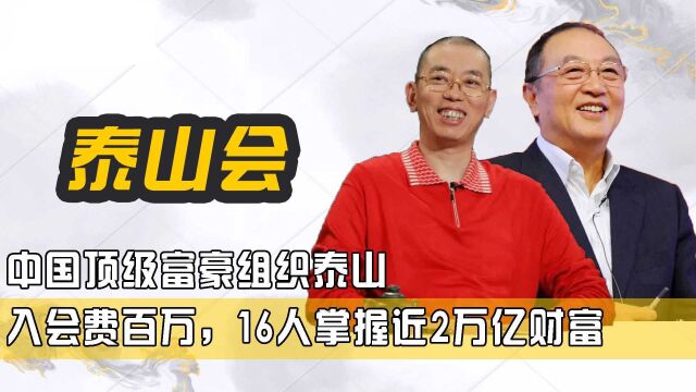 中国顶级富豪组织泰山会,入会费百万,16人掌握近2万亿财富