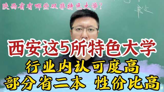 陕西省5所特色双非大学