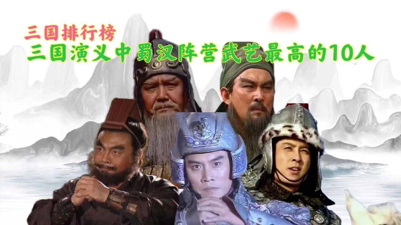 三国演义刘备阵营武力值排名,关平第6姜维垫底,谁才是第一呢?