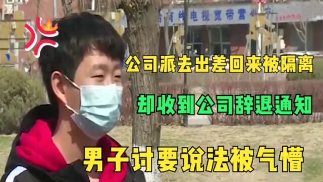 公司派出差回来被隔离,却收到公司辞退通知,男子讨要说法被气懵